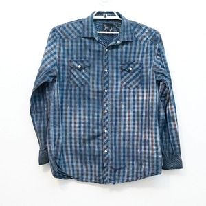 Age Of Wisdom Men's Tie Dye Pearl Snap Shirt XL